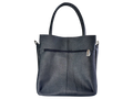 Bolso tote de cuero natural – Negro con textura grid