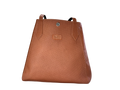 Bolso tote doble cara de cuero natural – Cognac y negro mate