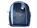Mochila de cuero natural – Navy con acento azul cielo
