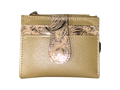 Billetera dama compacta de cuero natural – Detalle floral