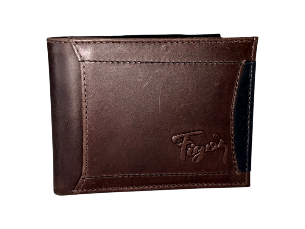 Billetera hombre de cuero natural – Café bifold