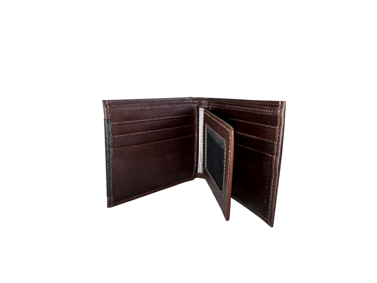 Billetera hombre de cuero natural – Café bifold