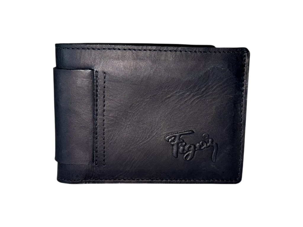 Billetera hombre de cuero natural – Negra bifold