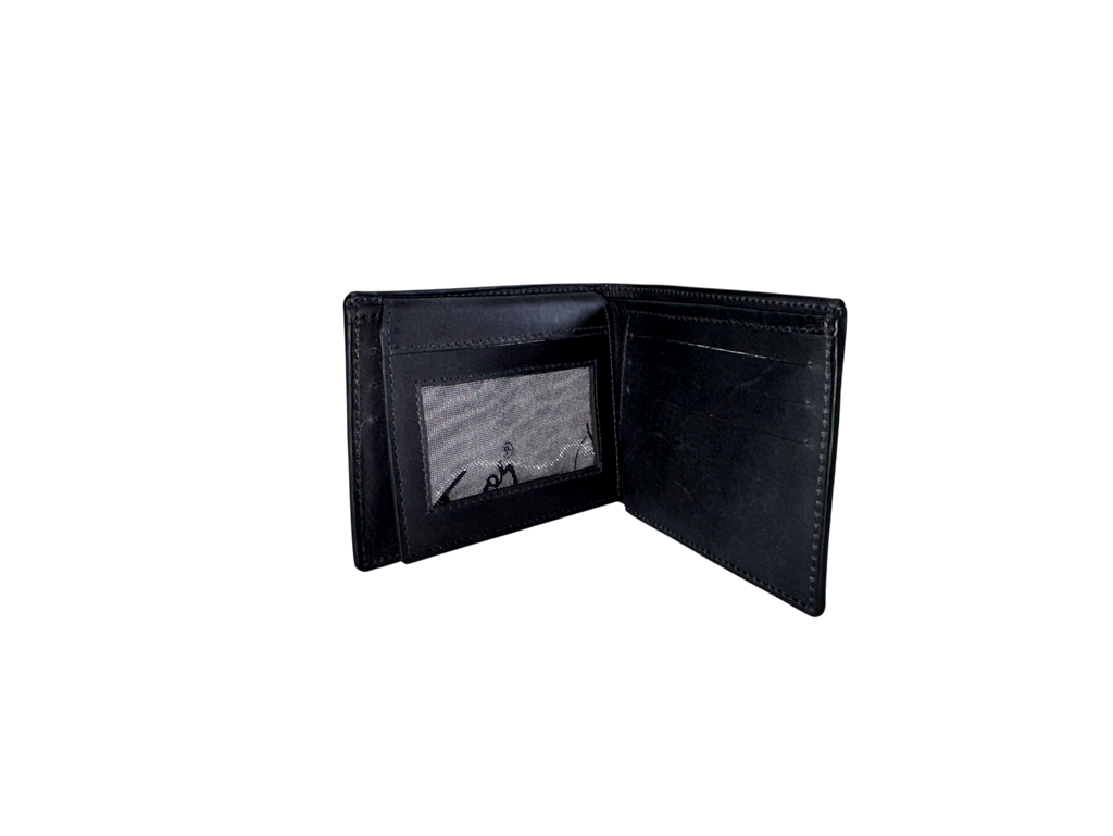 Billetera hombre de cuero natural – Negra bifold