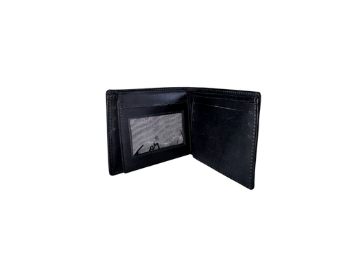 Billetera hombre de cuero natural – Negra bifold